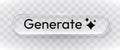 Modern glossy Generate button with sparkle icon on a transparent background. Perfect for web design, apps, or user Royalty Free Stock Photo