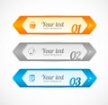 Modern glossy infographics options arrow banner