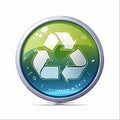 Modern Glossy Recycling Icon for Web Royalty Free Stock Photo
