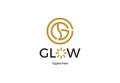 Modern Glow Letter GS Abstract Sunburst Logo Royalty Free Stock Photo