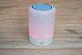 Glowing bluetooth portable speaker with control button for music Royalty Free Stock Photo