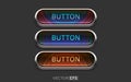 Modern glowing button set for web interface design. Royalty Free Stock Photo