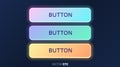 Modern glowing gradient buttons with neon effect for UI design. Royalty Free Stock Photo