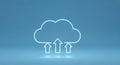 Secure Cloud Upload Icon: Fast Digital Data Storage and Network Connection Symbol for Technology Businesses. Royalty Free Stock Photo