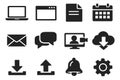 Modern glyph digital interface icon set featuring essential computing, communication, and data symbols for web and app Royalty Free Stock Photo