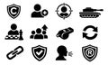 Modern glyph icon set featuring business, security, and user concepts for web and app design Royalty Free Stock Photo