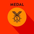 Modern Gold Medal Icon with Linear Vector Styles