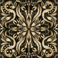 Modern gold Paisley seamless pattern. Royalty Free Stock Photo