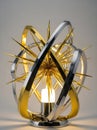 Modern Gold and Silver Starburst Table Lamp Royalty Free Stock Photo