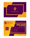 modern gold violet business card with color gradation, identity card, template, etc.