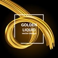 Modern golden flow wave. Vector Liquid shape. Art design for your design.