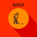 Modern Golf Icon with Linear Vector