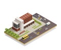 Government Building Outdoor Isometric Composition