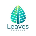 Modern gradient nature leaf logo design. Technology organic plant logo branding. Royalty Free Stock Photo