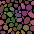 Modern graphic design Abstract geometric pattern Multicolor Dynamic ovals, circles, disks on a black background Royalty Free Stock Photo