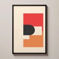 Minimalist Black And Orange Framed Print - Bold And Colorful Graphic Design Royalty Free Stock Photo