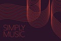 Modern graphic design of a saying `Simply Music`.