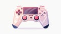 Modern graphic modern illustration on white background of a playing console, video game controller. Videogame gadget
