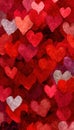 Abstract Love-Themed Artwork with Red Hearts and Painterly Texture Royalty Free Stock Photo