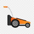 Modern grass cut machine icon, cartoon style