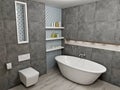 Modern gray bathroom Royalty Free Stock Photo