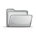 Modern gray folder symbol for digital document management and information storage archiving Royalty Free Stock Photo