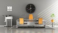 Modern gray and orange office