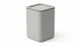 Modern gray trash can with lid on white background isolated on white background Royalty Free Stock Photo