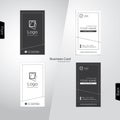 Modern gray and white vertical business card vector templates