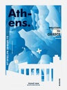 Greece Athens skyline city gradient vector poster