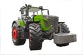 Modern green agricultural tractor, front view Royalty Free Stock Photo