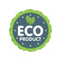 Modern green badge. Eco product label. Sticker illustration Royalty Free Stock Photo