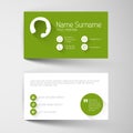 Modern green business card template with flat user interface Royalty Free Stock Photo