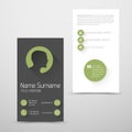 Modern green business card template with flat user interface Royalty Free Stock Photo