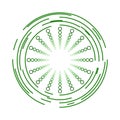 Modern Green Circles and Spheres Icon Design