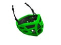 Modern green cycling helmet for extreme rides 3d render on white background no shadow