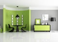 Modern green dining room