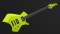 Modern Green Electric Guitar. Easy Color Change. Vector EPS10