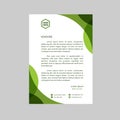 Modern green geometric letterhead design