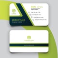 Modern green light line busines card template design