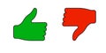 Modern green like red dislike. Social media like icon concept. Thumb up like icon. Vector illustration. stock image. Royalty Free Stock Photo