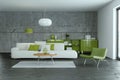 Modern green living room interior design Royalty Free Stock Photo