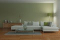 Modern green living room interior design Royalty Free Stock Photo