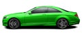Modern green mercedes coupe.