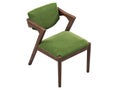 Modern green velvet upholstery dining chair. 3d render