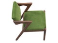 Modern green velvet upholstery dining chair. 3d render