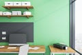 Modern green workplace with ÃÂomputer