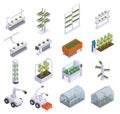 Modern Greenhouse Isometric Colored Icon Set