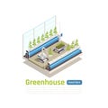 Modern Greenhouse Technology Isometric Composition