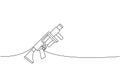 Modern grenade launcher one line continuous drawing. Various modern weapons continuous one line illustration. Vector